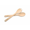 12" Wooden Serving Set - Fork & Spoon (each Hot Branded)